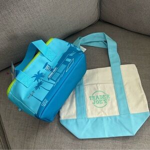 Blue and Cream Tote Bag Set